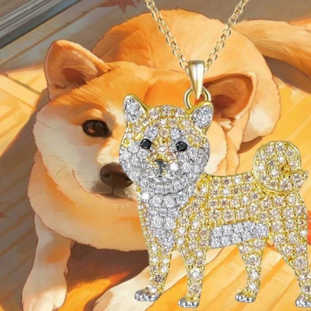 Corgi‎ Shiba Inu Rhinestone Necklace